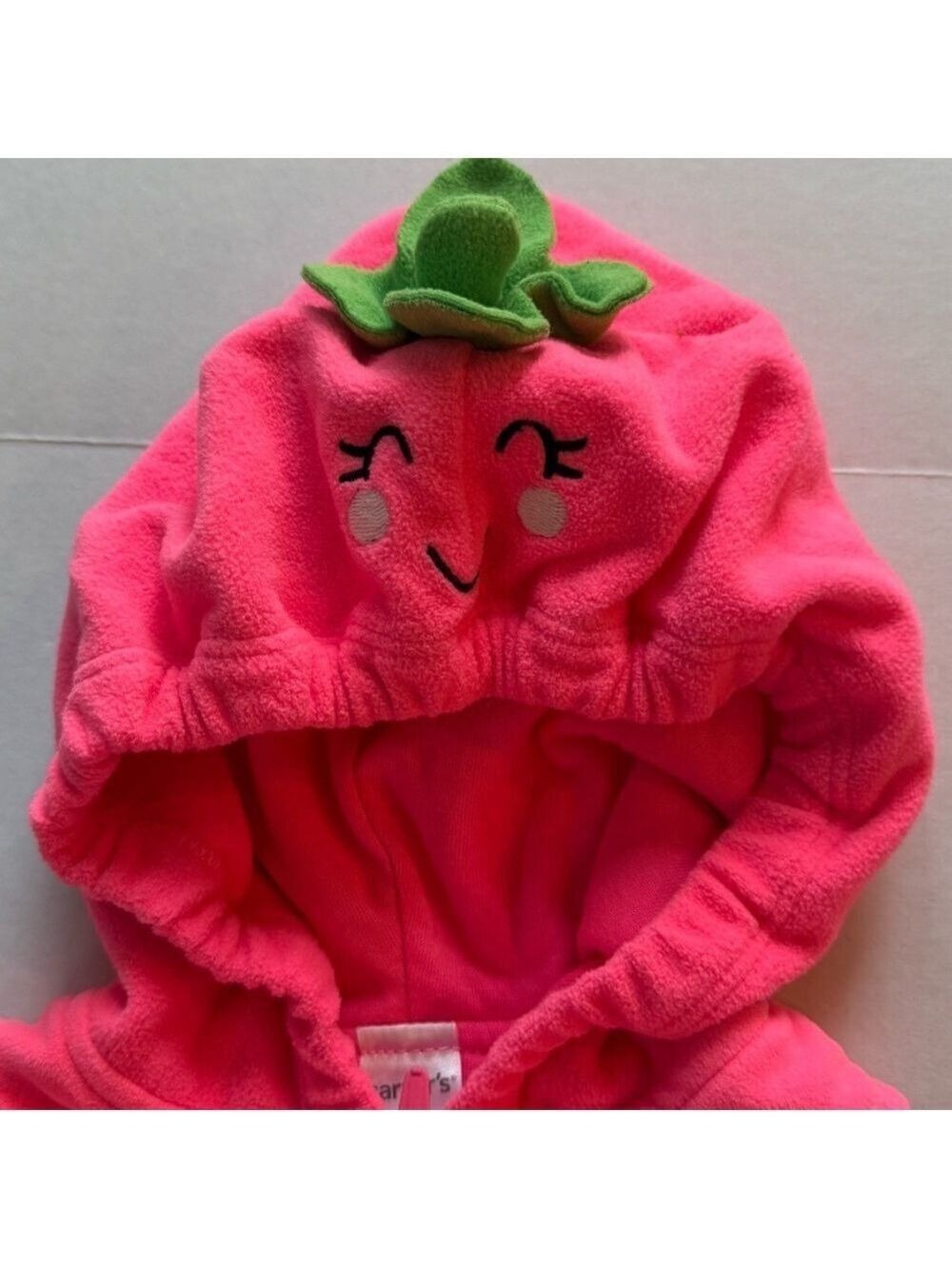 Carter's Pink and Green Bodysuit with Hood - Picture 4 of 11